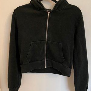 Brandy Melville Cropped Zip-Up Sweater